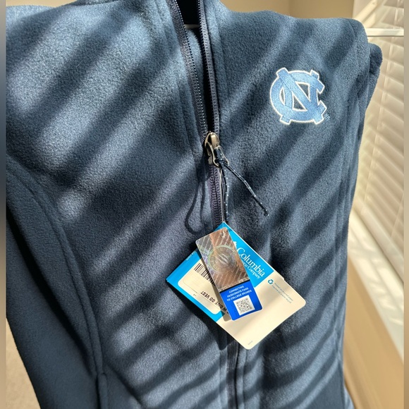 Columbia Fleece Vest Women's Small Full Zip Navy Blue Embroidered North Carolina - Picture 6 of 9